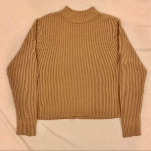 H&M Tan Mock Neck Sweatshirt